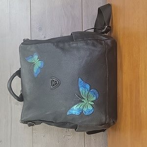 Mengjiao Shi Daii Faux Butterfly Leather Backpack
